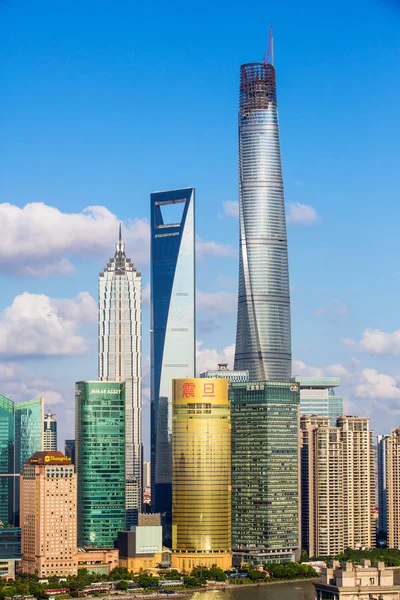 Fájl Skyline Lujiazui Financial District Shanghai Torony Legmagasabb Jogon Építőipar — Stock Fotó