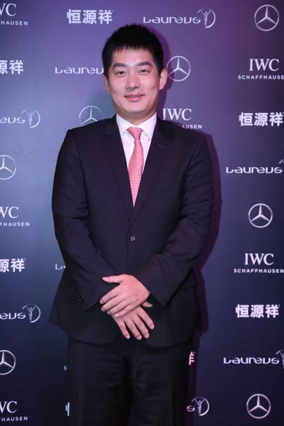 Китайский Игрок Чан Хао Позирует Красной Дорожке Церемонии Награждения Laureus — стоковое фото