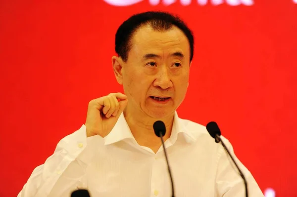 Wang Jianlin Ordförande Wanda Group Talar China Brand Forum Peking — Stockfoto