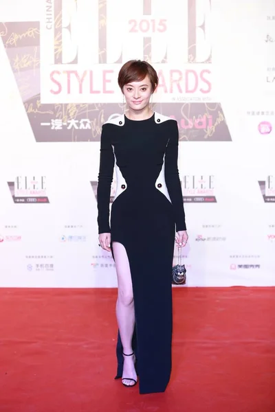 Kínai Színésznő Nap Megérkezik Vörös Szőnyegen Elle Hang 2015 Style — Stock Fotó