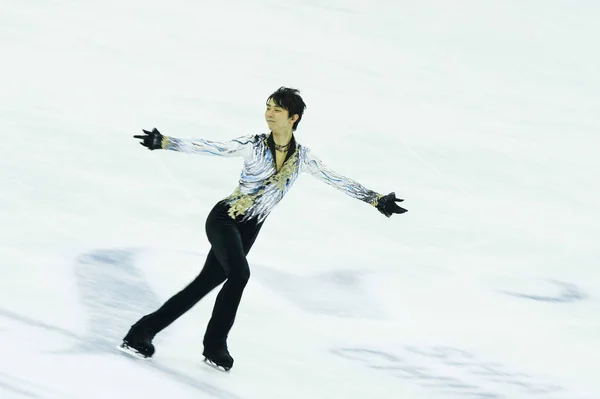 Yuzuru Hanyu Японії Виконує Під Час Чоловіків Довільна Програма Мсу — стокове фото