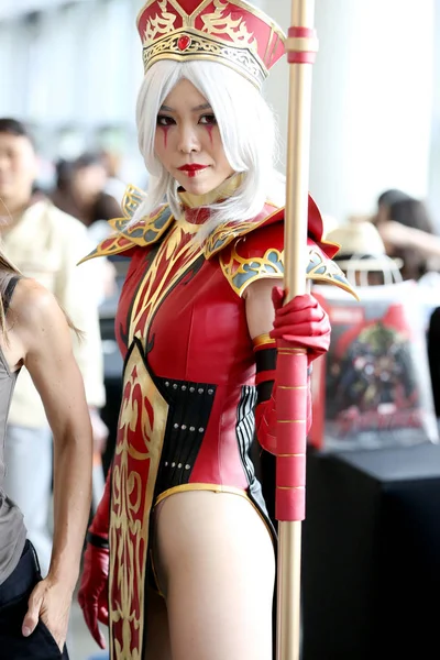 Una Ragazza Vestita Con Costume Cosplay Posa Foto 12Esimo Shanghai — Foto Stock