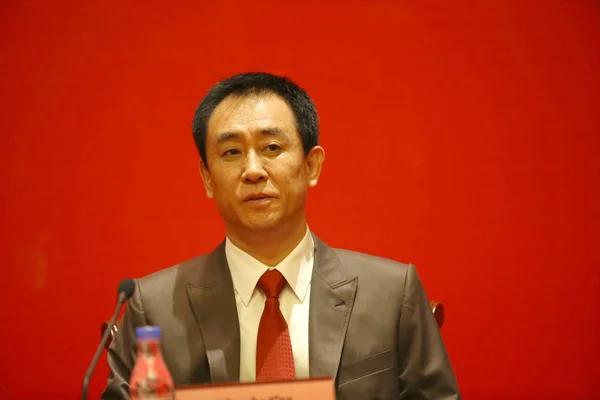 Jiayin Hui Yan Presidente Evergrande Group Asiste Una Conferencia Prensa —  Fotos de Stock