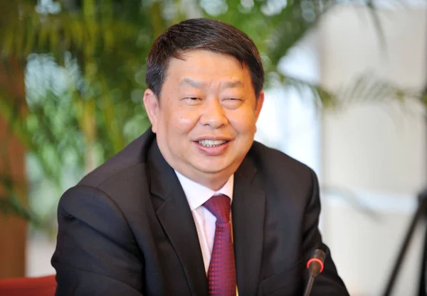 Chen Jinghe Presidente Zijin Mining Group Ltd Sonríe Una Entrevista —  Fotos de Stock