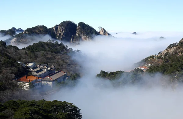 Táj Felhők Tengere Huangshan Hegy Festői Helyszínen Kaifeng Kína Keleti — Stock Fotó