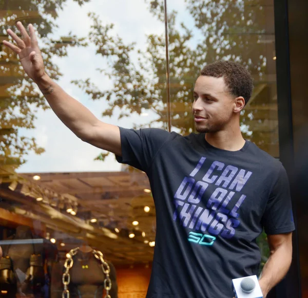 Nba Star Stephen Curry Attends Opening Ceremony Flagship Store Sportswear — Stock Photo, Image