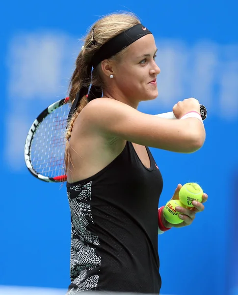 Anna Karolina Schmiedlova Fra Slovakia Reagerer Når Hun Konkurrerer Mot – stockfoto