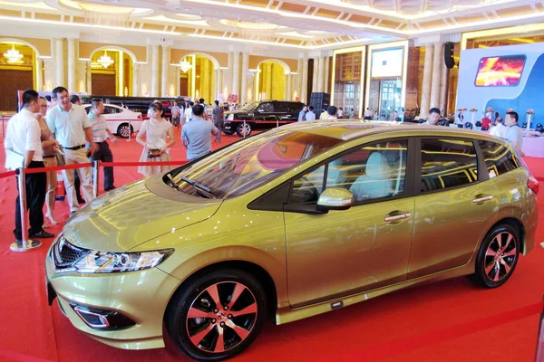 Besökare Tittar Honda Jade Displayen Auto Show Haikou City Södra — Stockfoto