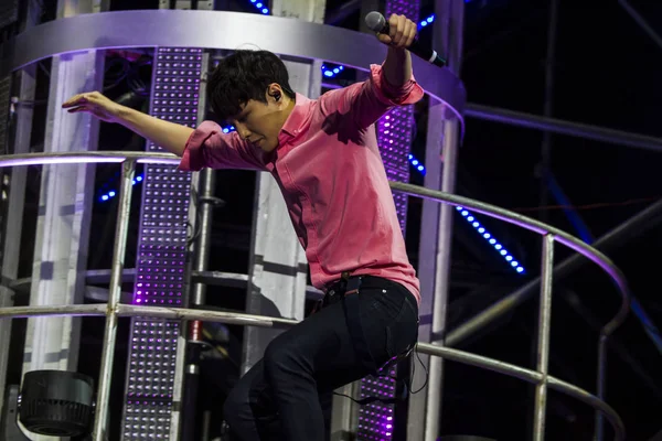 Kínai Dél Koreai Fiú Csoport Exo Nanjing Koncert Alatt Végez — Stock Fotó