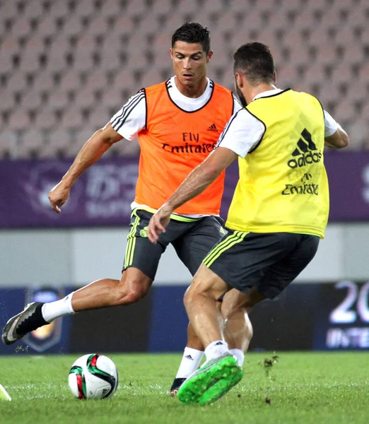 Cristiano Ronaldo Real Madrid Gauche Ses Coéquipiers Participent Une Séance — Photo