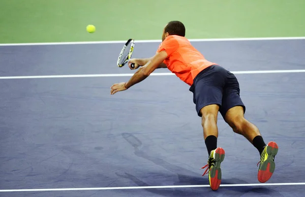 Wilfried Tsonga Capet Reageert Scoren Tegen Rafael Nadal Van Spanje — Stockfoto