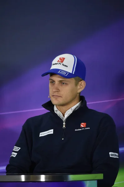 Suédois Marcus Ericsson Sauber Assiste Une Conférence Presse Pour Grand — Photo