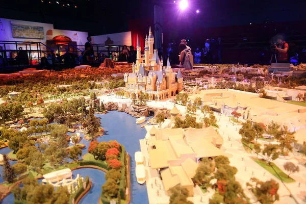 Scale Model Shanghai Disney Resort Display Its Launch Ceremony Shanghai — Stock Photo, Image