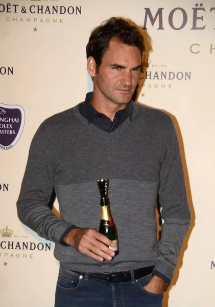 Švýcarský Tenisový Hvězda Roger Federer Představuje Uvítací Party Pro Shanghai — Stock fotografie
