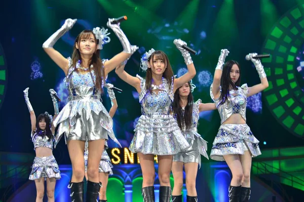 Membros Girl Group Chinês Snh48 Grupo Irmão Girl Group Japonês — Fotografia de Stock
