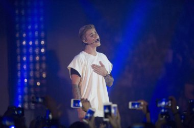 Canadian singer Justin Bieber performs at a concert during the Calvin Klein Jeans Music Festival in Hong Kong, China, 11 June 2015.
