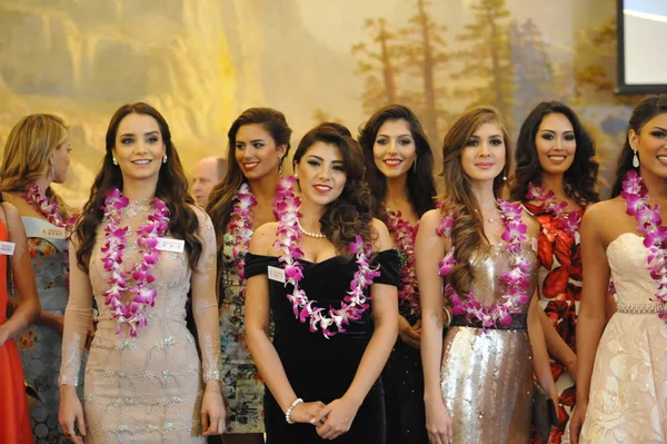 Participantes Miss Mundo Participam Uma Cerimônia Boas Vindas Para Final — Fotografia de Stock