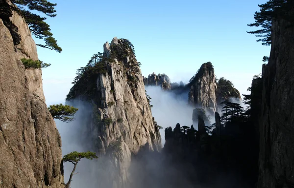 Landschap Van Zee Van Wolken Huangshan Mountain Schilderachtige Plek Huangshan — Stockfoto