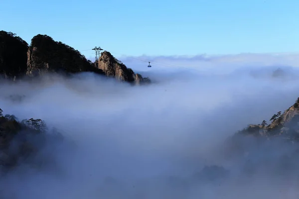 Paysage Mer Des Nuages Huangshan Mountain Scenic Spot Dans Ville — Photo