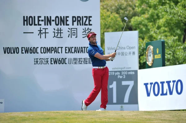 Edouard Espana France Frappe Lors Dernière Manche Tournoi Golf Volvo — Photo