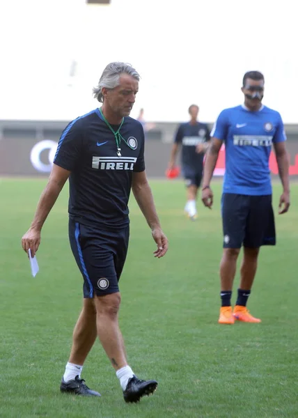 Head Coach Roberto Mancini Left Inter Milan Takes Part Training — Stock Photo, Image