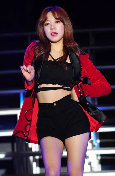 Südkoreanische Mädchengruppe Apink Tritt Bei Ihrem Konzert Shanghai China Mai — Stockfoto