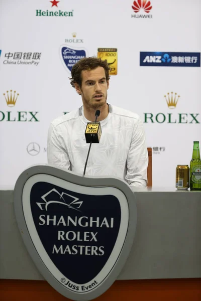 Andy Murray Brit Részt Vesz Egy Sajtótájékoztatón 2015 Shanghai Rolex — Stock Fotó