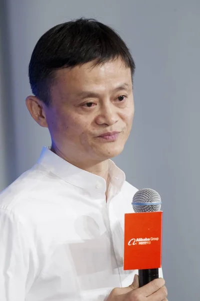 Jack Yun Presidente Alibaba Group Habla Una Ceremonia Firma Acuerdo —  Fotos de Stock