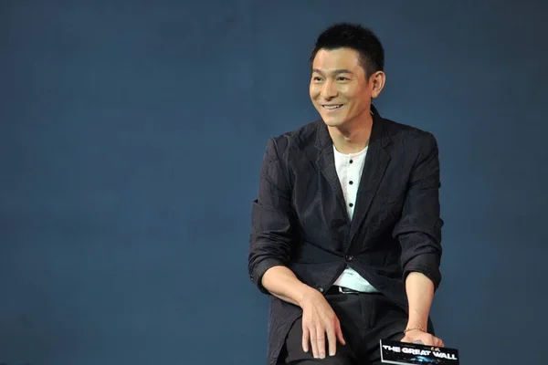 Hongkong Zanger Acteur Andy Lau Woont Een Persconferentie Voor Zijn — Stockfoto