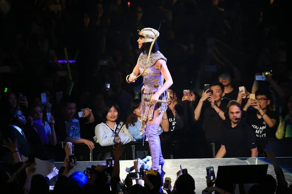 Cantante Estadounidense Katy Perry Actúa Concierto Shanghái Prismatic World Tour — Foto de Stock