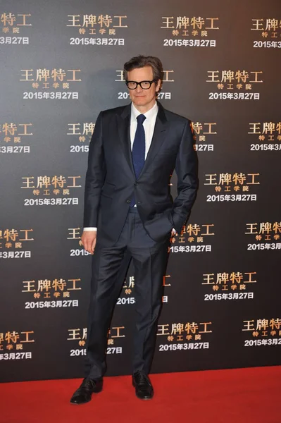 Attore Inglese Colin Firth Posa Sul Tappeto Rosso Prima Del — Foto Stock