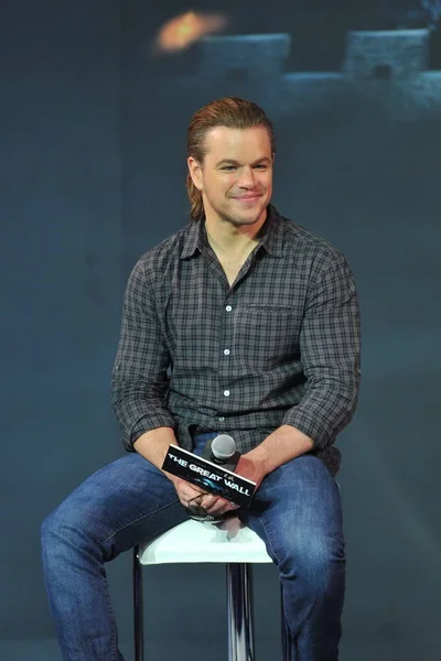 Amerikaans Acteur Matt Damon Woont Een Persconferentie Voor Zijn Nieuwe — Stockfoto