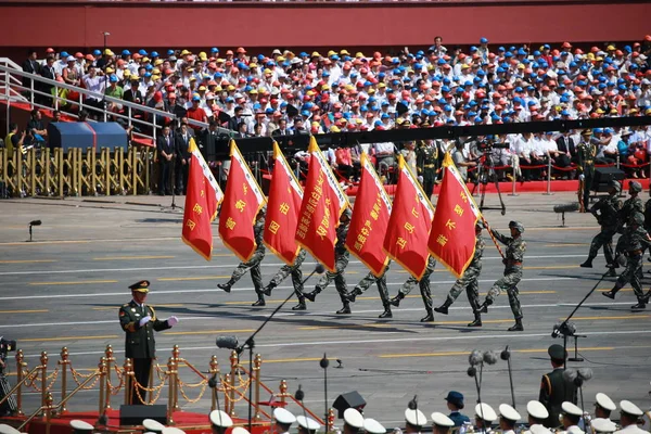 Kínai Pla Népi Felszabadítási Hadsereg Katonák Díszmenet Tienanmen Szónoki Emelvény — Stock Fotó