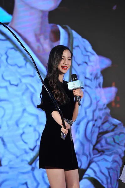 Attrice Hong Kong Angelaby Interviene Durante Una Conferenza Stampa Suo — Foto Stock