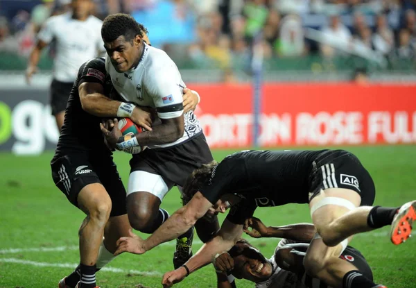 Les Joueurs Rugby Fuji Blanc Nouvelle Zélande Concourent Lors Finale — Photo