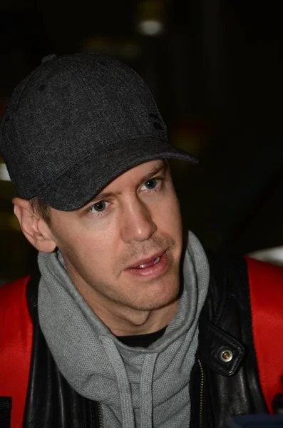 Motorista Alemão Sebastian Vettel Ferrari Retratado Depois Chegar Aeroporto Internacional — Fotografia de Stock