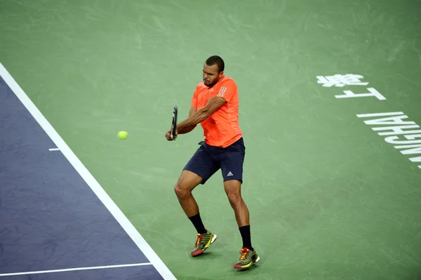 Wilfried Tsonga França Retorna Rafael Nadal Espanha Sua Partida Semifinal — Fotografia de Stock