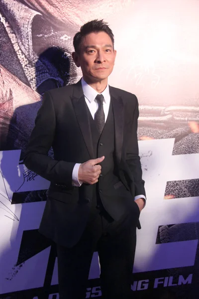 Actor Hong Kong Andy Lau Posa Durante Estreno Nueva Película — Foto de Stock