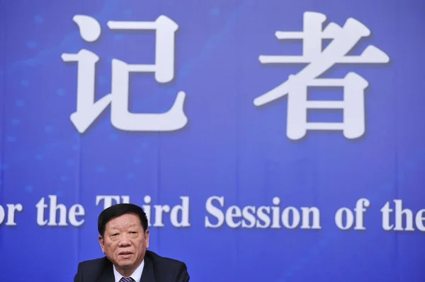 Yin Weimin Minister Van Human Resources Sociale Zekerheid Spreekt Tijdens — Stockfoto
