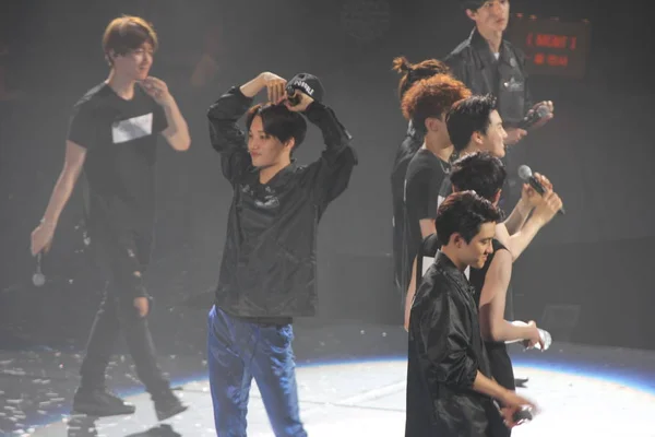 Membrii Grupului Băieți Sud Coreean Chinez Exo Susțin Concertul Exo — Fotografie, imagine de stoc