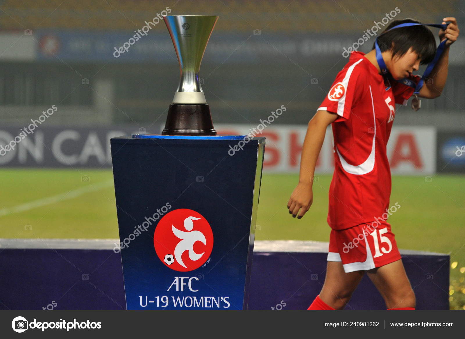 North Korea's Song Walks Champion Trophy Japan Defeated North