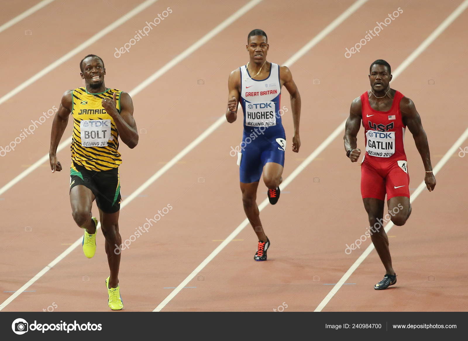 Usain Bolt Jamaica Left Competes Men 200m Final Beijing 2015 Stock Editorial Photo C Chinaimages 240984700