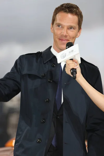 Actor Británico Benedict Cumberbatch Sonríe Evento Promocional Para Suv Saic — Foto de Stock