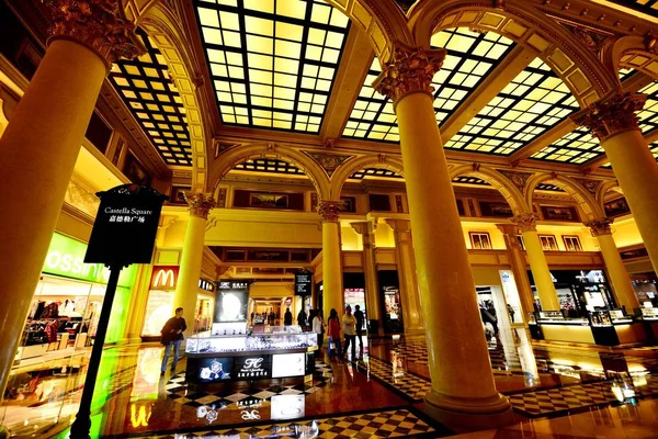 Вид Изнутри Отеля Venetian Macao Resort Hotel Принадлежащего Las Vegas — стоковое фото