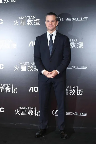 Ator Americano Matt Damon Posa Tapete Vermelho Para Uma Estréia — Fotografia de Stock