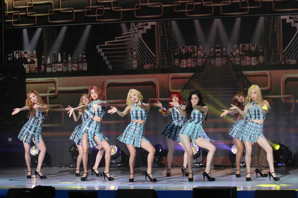 Membros Girl Group Sul Coreano Girls Generation Apresentam Evento Promocional — Fotografia de Stock