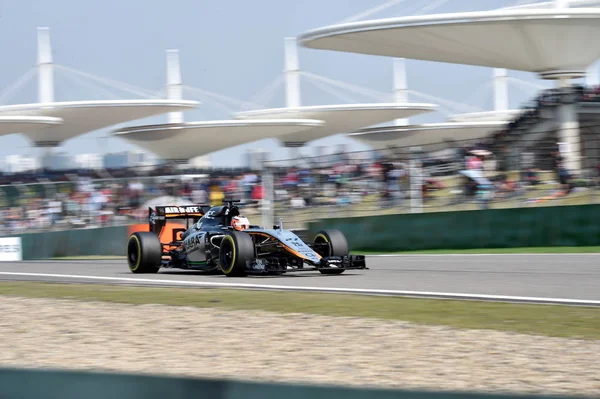 Німеччини Ніко Хукенберґ Сил Індії Конкурує 2015 Формули Гран Прі — стокове фото