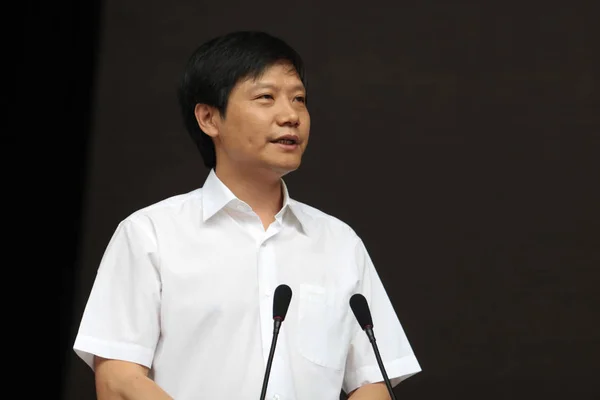 Lei Jun Président Chef Direction Xiaomi Technology Prononce Discours Lors — Photo