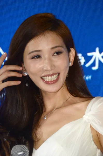 Tayvanlı Model Aktris Lin Chi Ling Aquatech Çin 2015 Sırasında — Stok fotoğraf