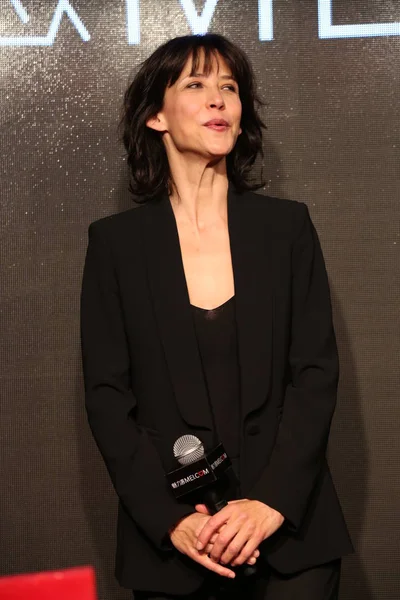 stock image French actress Sophie Marceau poses during a celebration event for the fifth anniversary of Chinese luxury fashion shopping site mei.com in Shanghai, China, 21 April 2015.